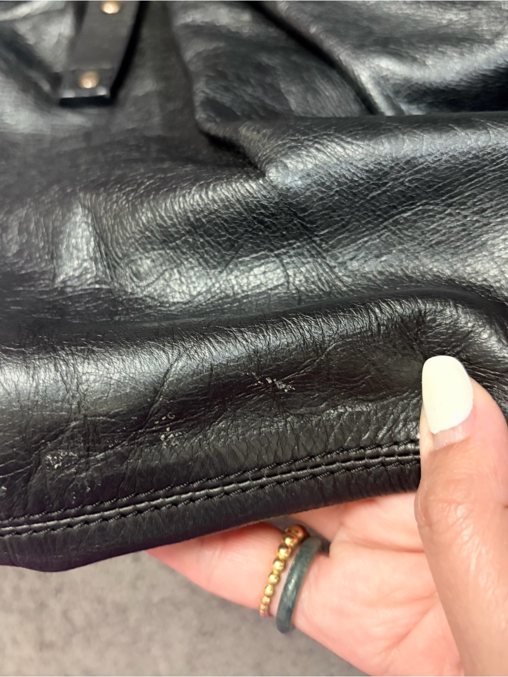 Chloé Black Leather Tote with Gold Accents - Picture 11 of 16
